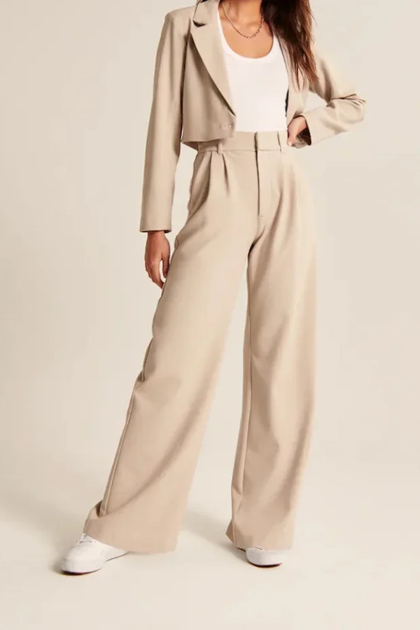 Wide-Leg Tailored Pants