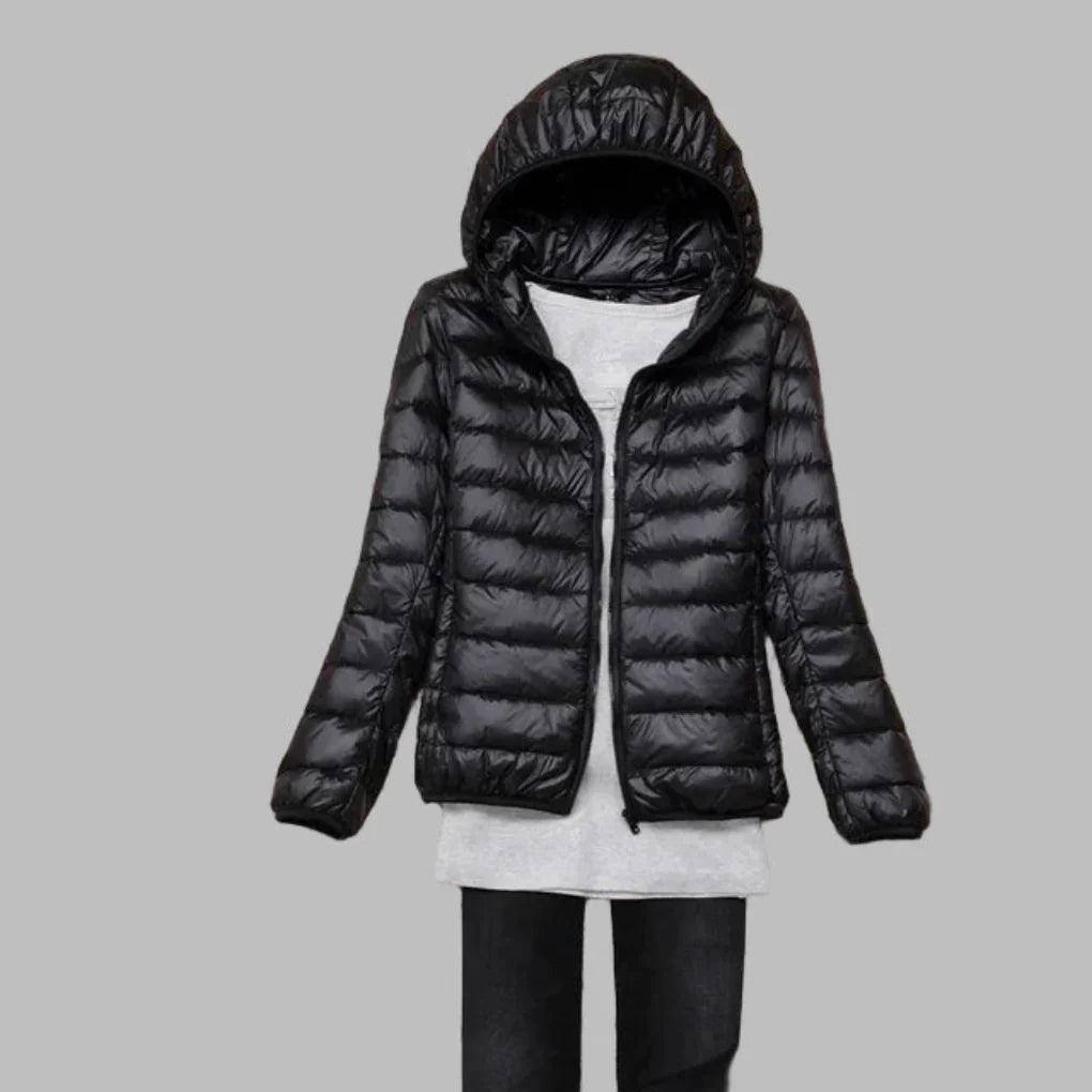 Women's Lightweight Packable Hooded Puffer Jacket