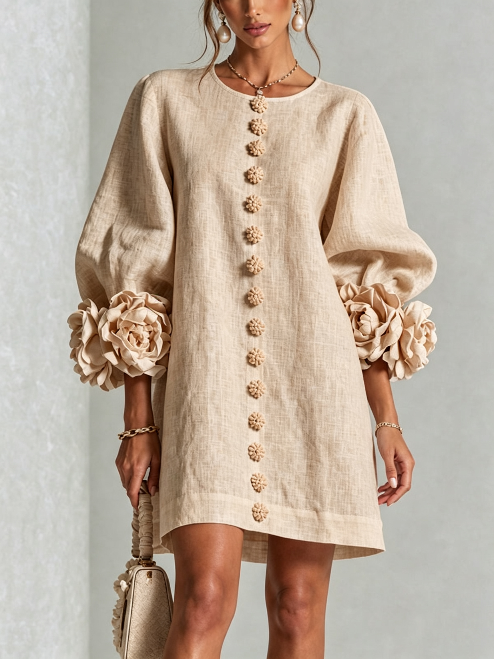Rosalind | Floral Button Mini Dress