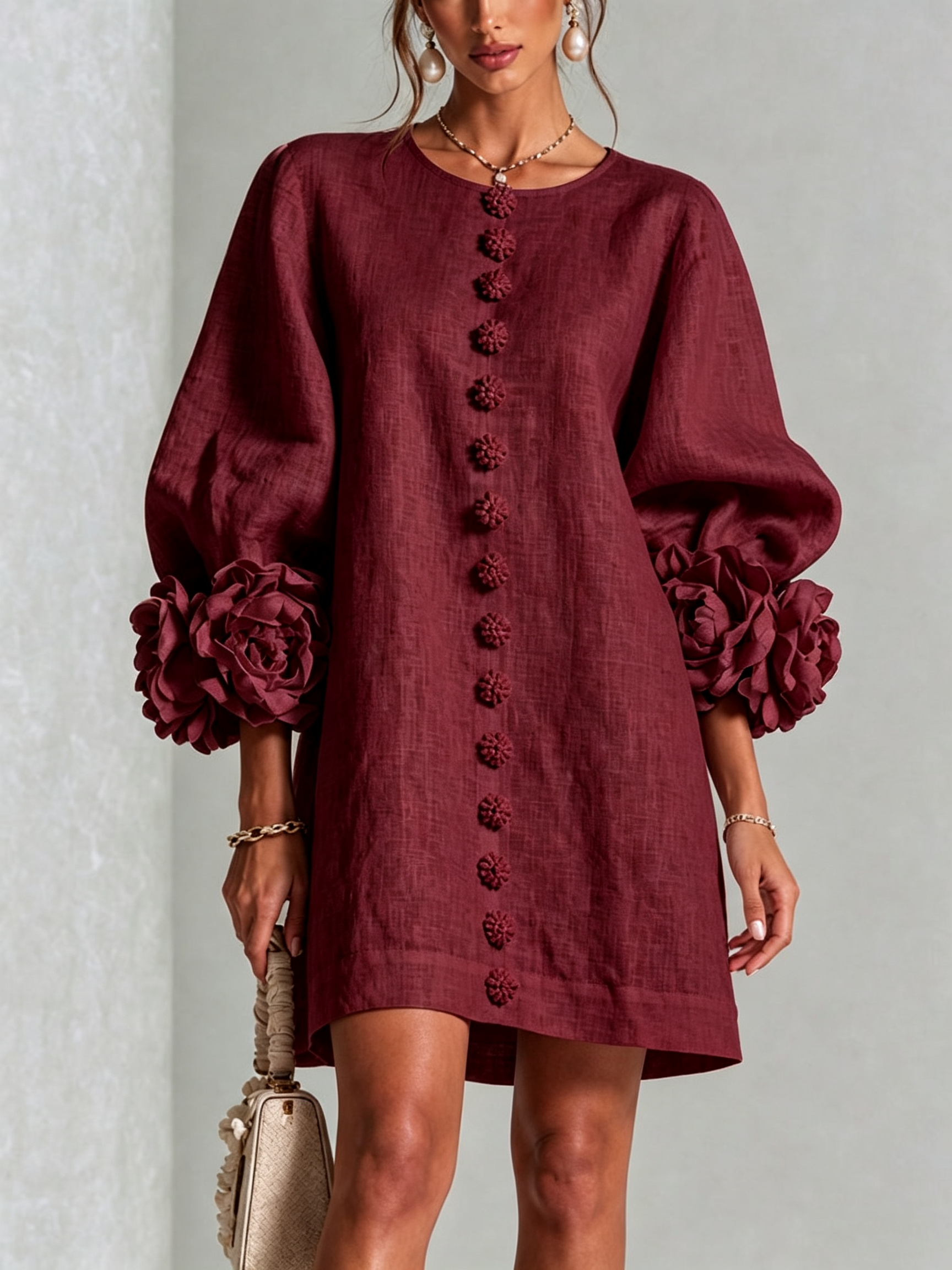 Rosalind | Floral Button Mini Dress