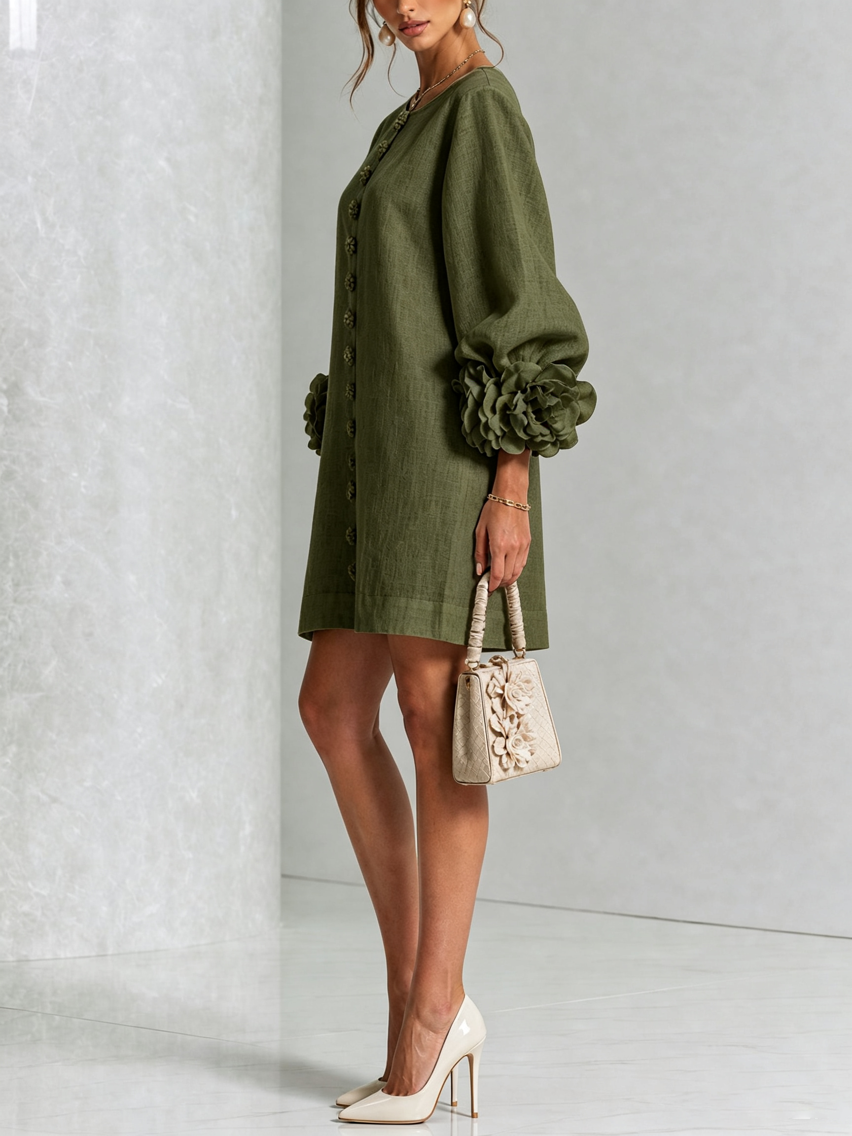 Rosalind | Floral Button Mini Dress