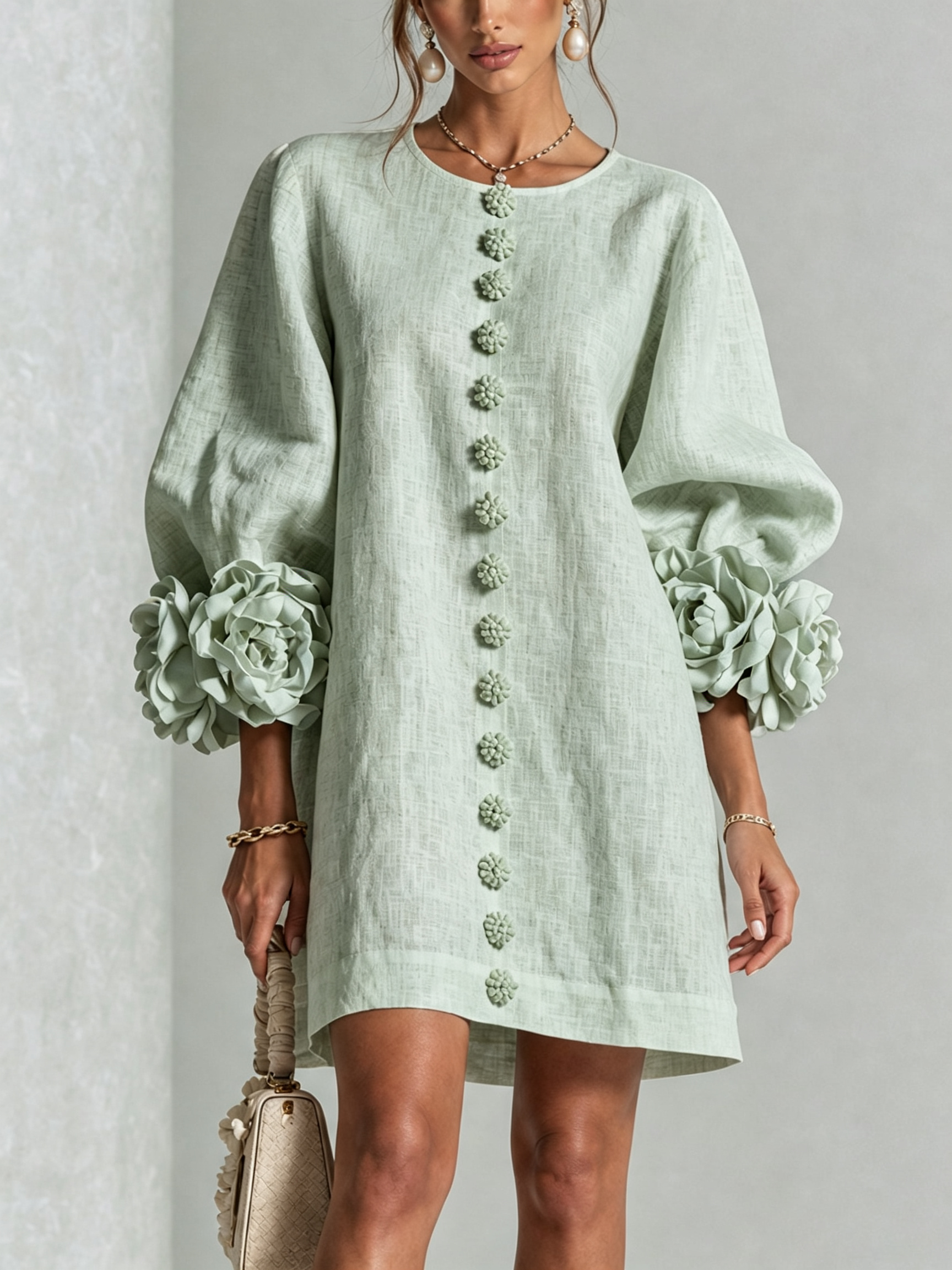 Rosalind | Floral Button Mini Dress
