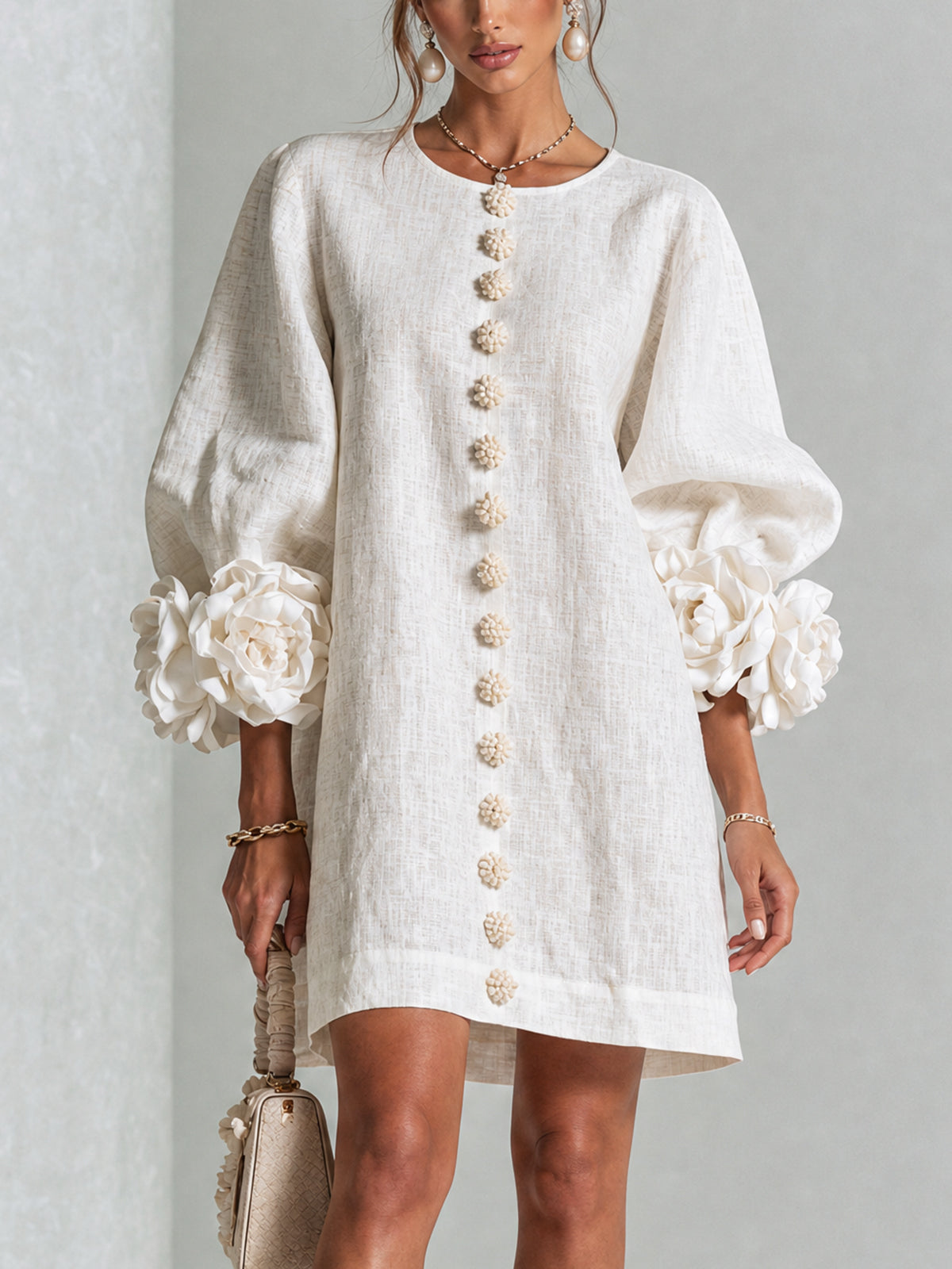 Rosalind | Floral Button Mini Dress