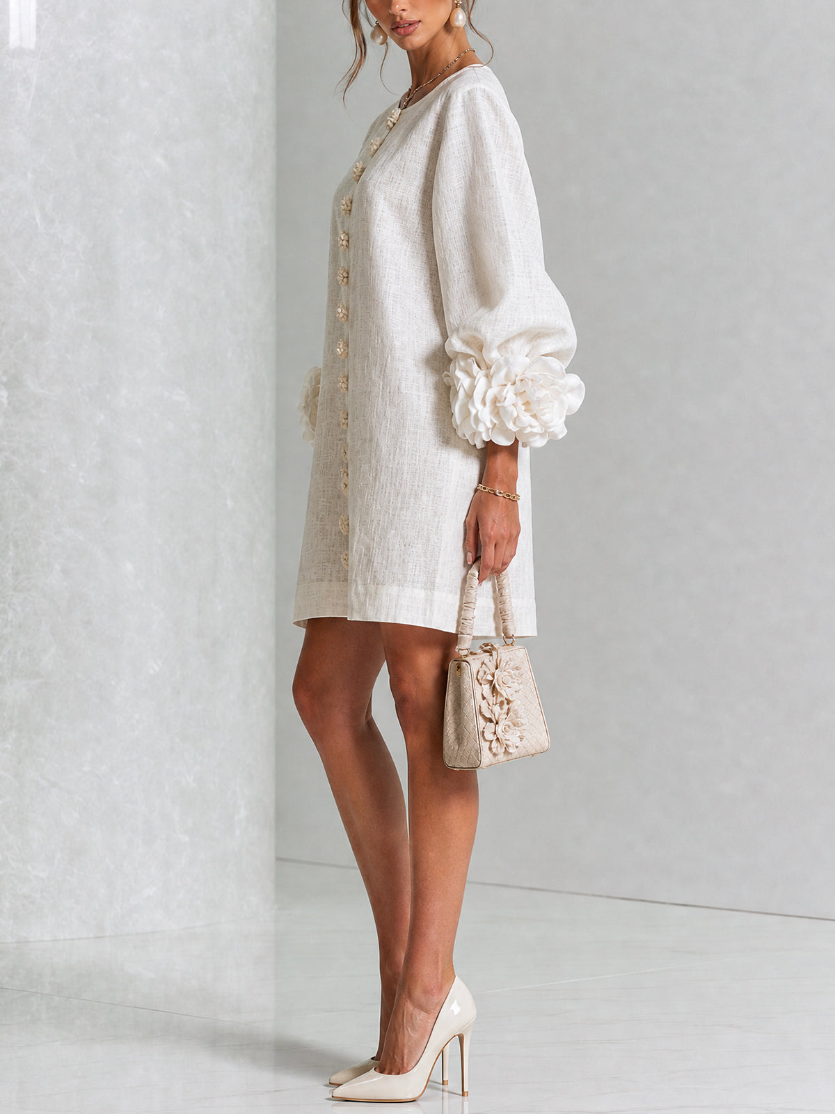 Rosalind | Floral Button Mini Dress