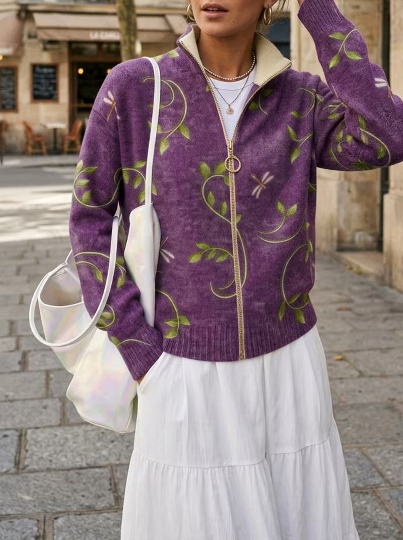 CRESSIDA | DRAGONFLY VINE ZIP CARDIGAN