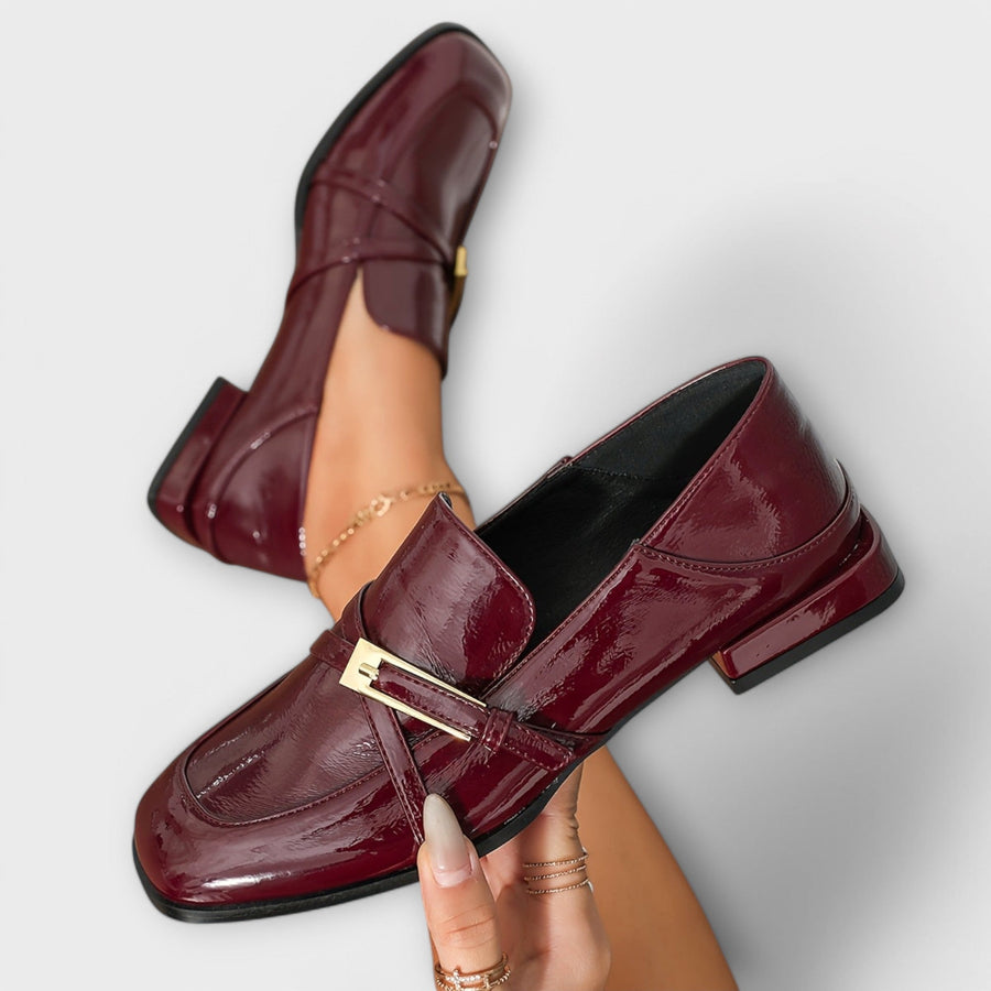 Borka™ - Moccasins in Bright Burgundy Color