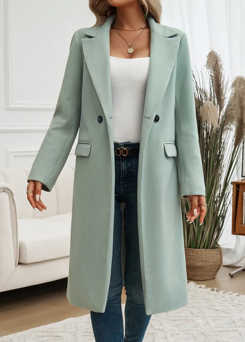 Women's Oversized Trench Coat Notched Lapel with Belt