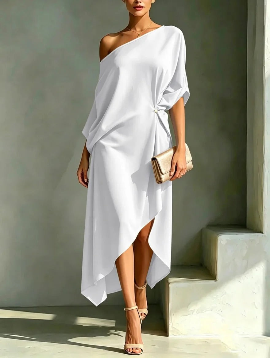 Carlotta | Abito Midi Donna Monospalla Asimmetrico