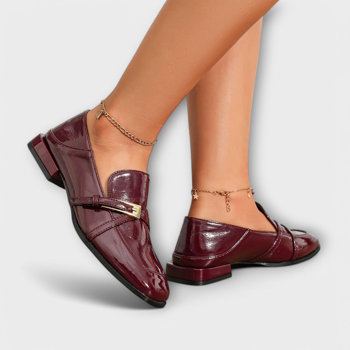 Borka™ - Moccasins in Bright Burgundy Color