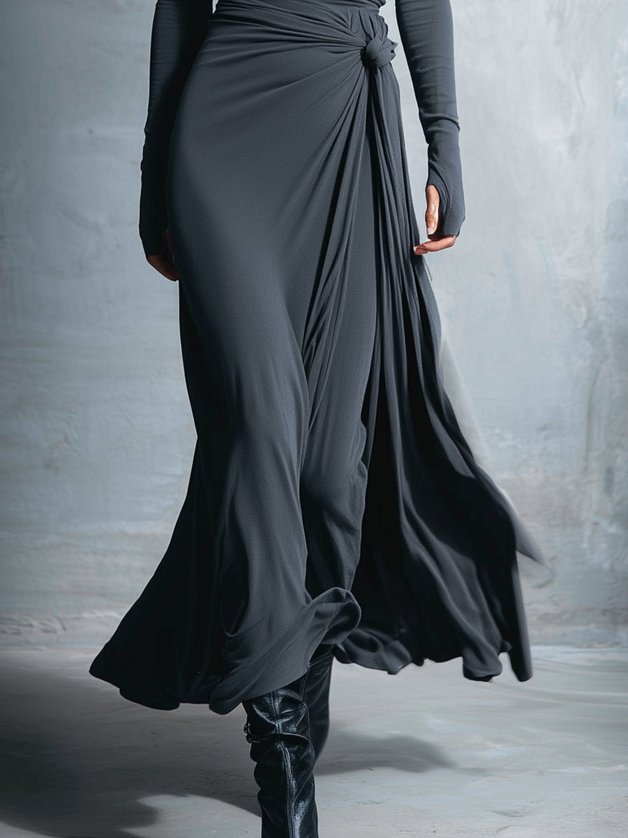Naomie | Maxikleid mit seitlicher Schleife