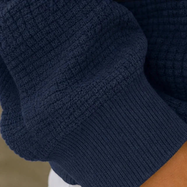 Waffle & Wear – Waffle-Knit Crew-Neck Top