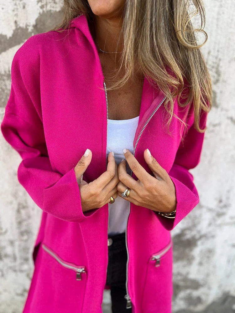 Ida | Round Neck Zipper Long Sleeve Casual Jacket