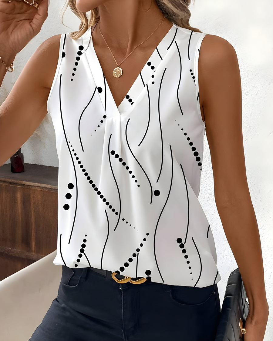 Aster | Feminine Sleeveless Cardigan with Pleated Look