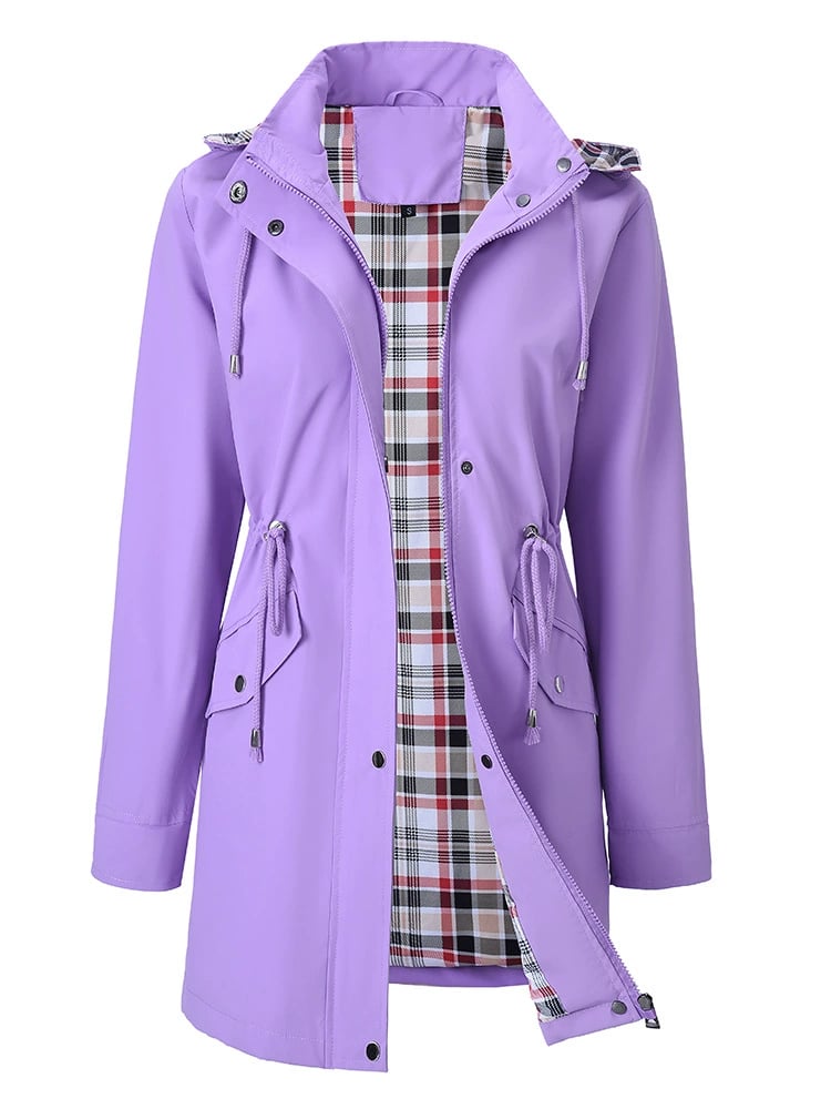 Myla™ | Functional Women's Jacket with Check Pattern & Waterproof Comfort