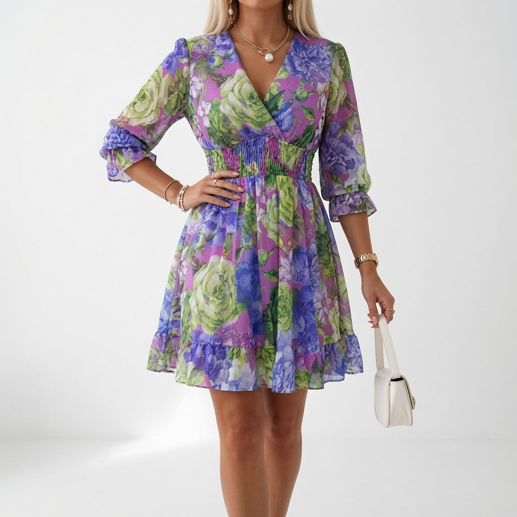 Evie | Floral Smocked Mini Dress