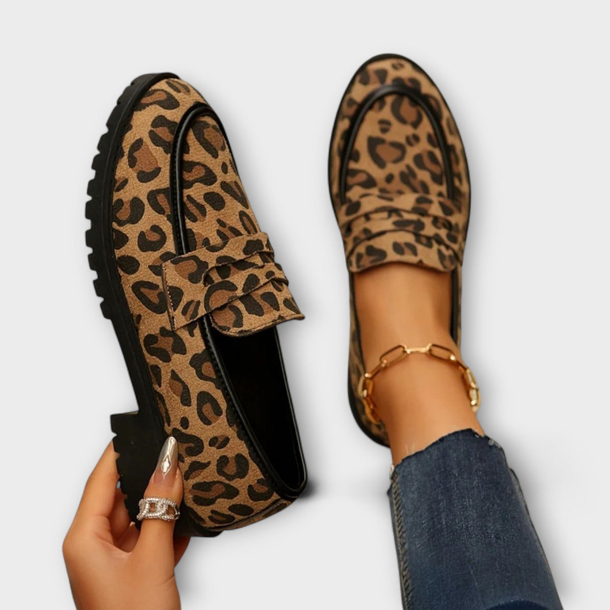 Dora™ – Everyday Moccasins with Leopard Print