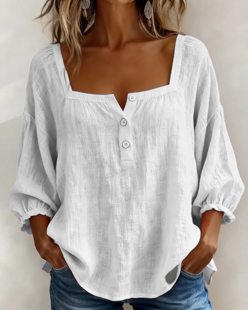 Fiona - Breezy Cotton Linen Blouse