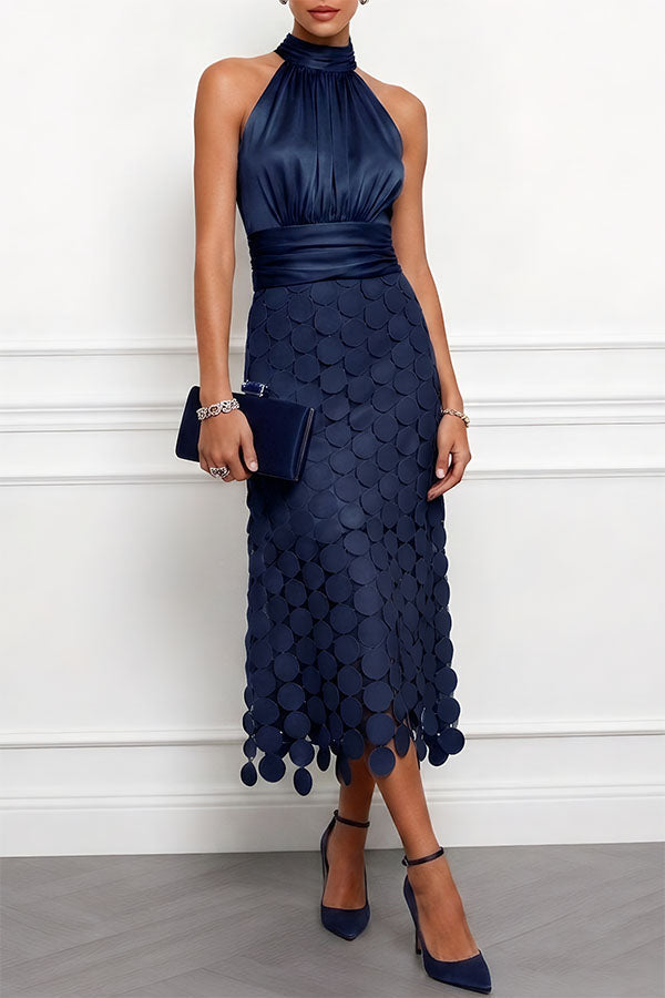 Celine | Halter Neck Occasion Midi Dress