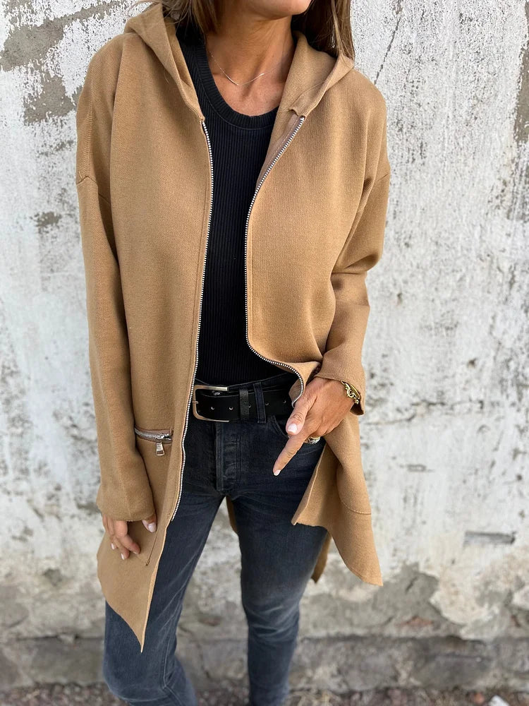 Ida | Round Neck Zipper Long Sleeve Casual Jacket