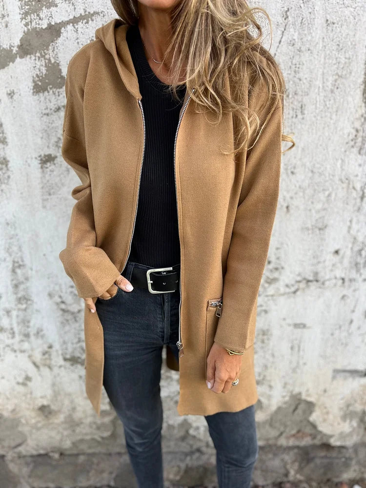 Ida | Round Neck Zipper Long Sleeve Casual Jacket