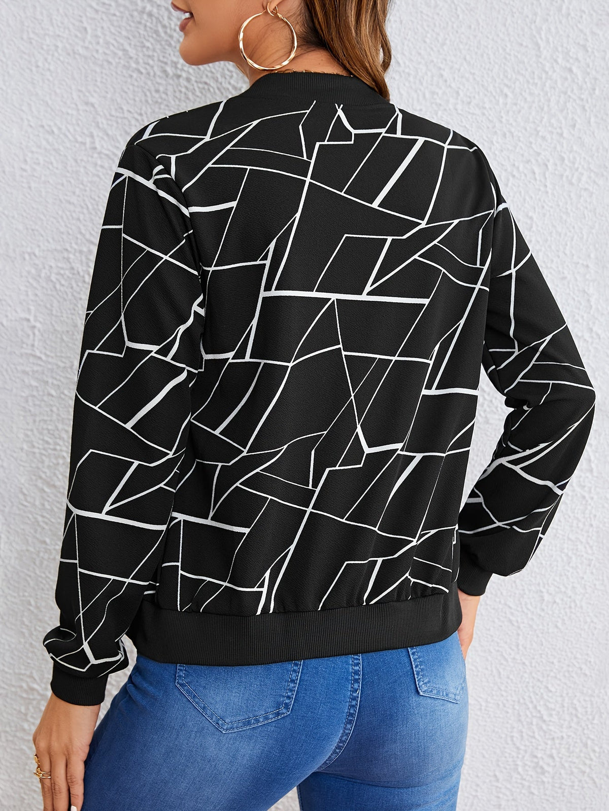 Evalaine™ | Geometric Zipper Jacket for Women