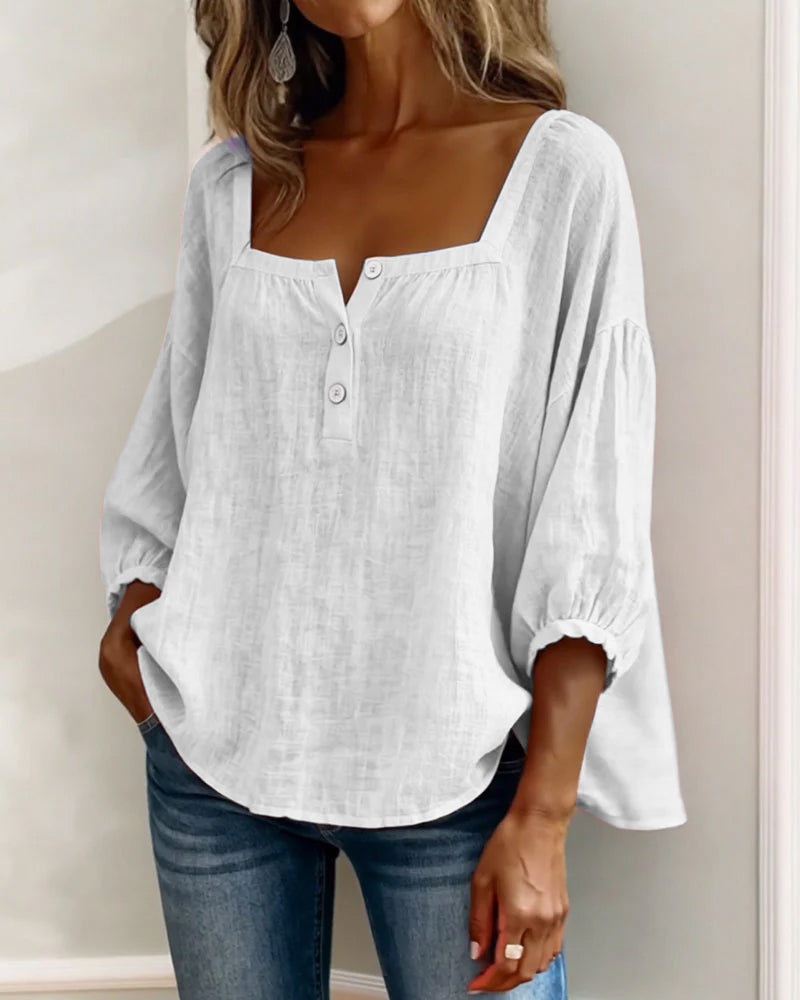Fiona - Breezy Cotton Linen Blouse