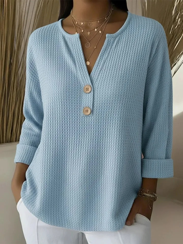 Aaltje | Top with Henley Buttons