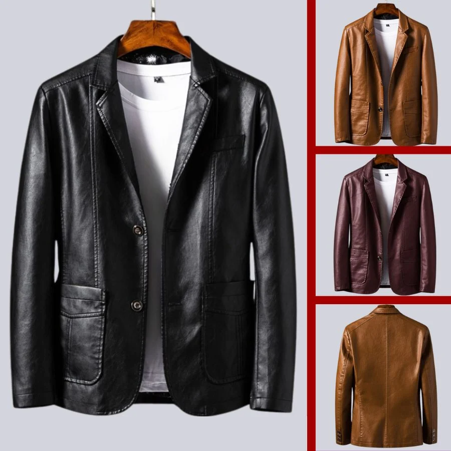 Michael™ | Elegant Men's Leather Jacket for Every Occasion