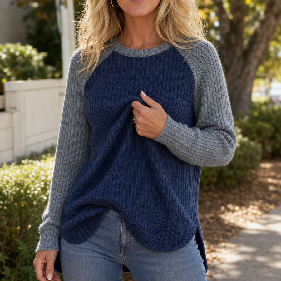 Waffle West – Western Waffle-Knit Raglan Sleeve Top