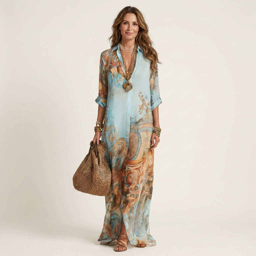Lanie | Abito Chemisier Lungo Donna in Seta