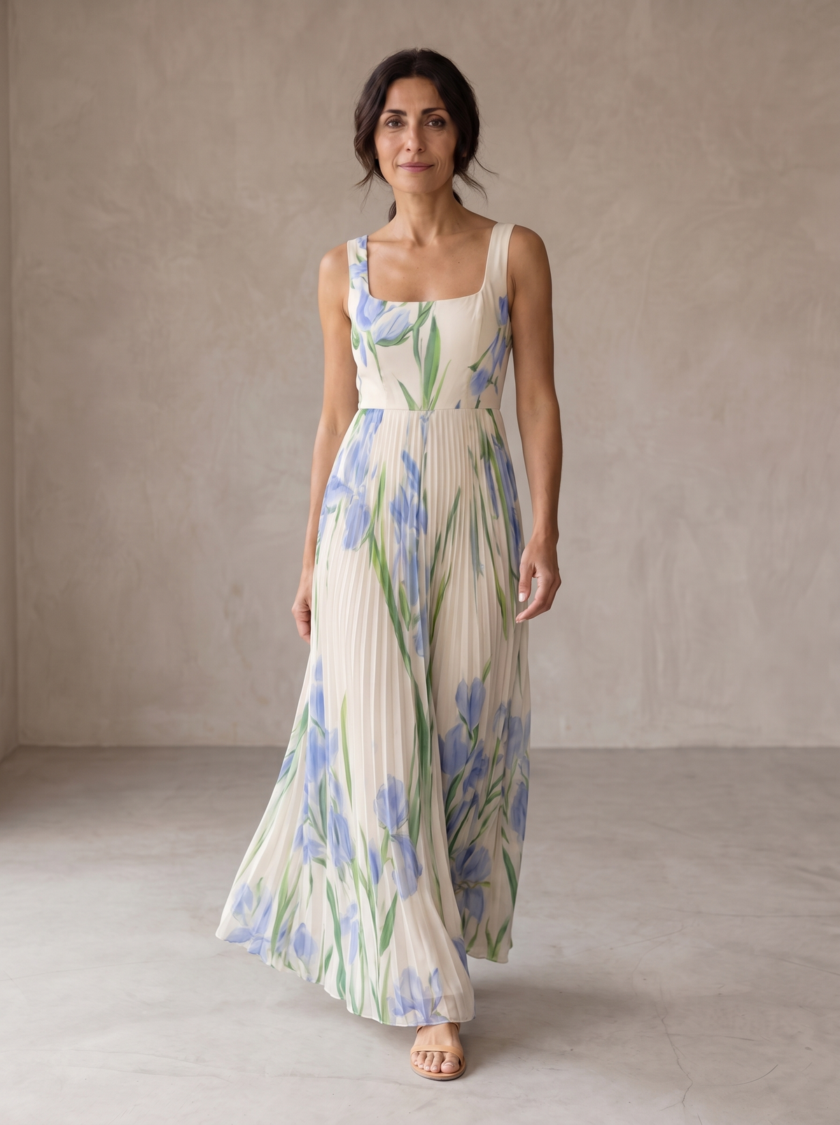 Oriah | Abito Lungo Donna Floreale Linea A in Seta