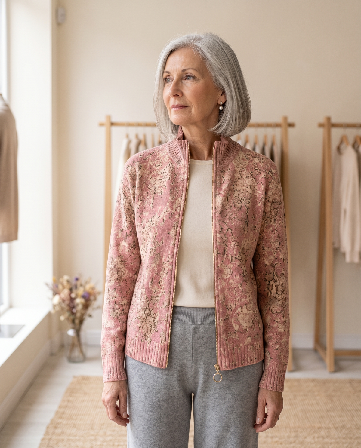 TAMSIN | GILDED BLOSSOM ZIP CARDIGAN
