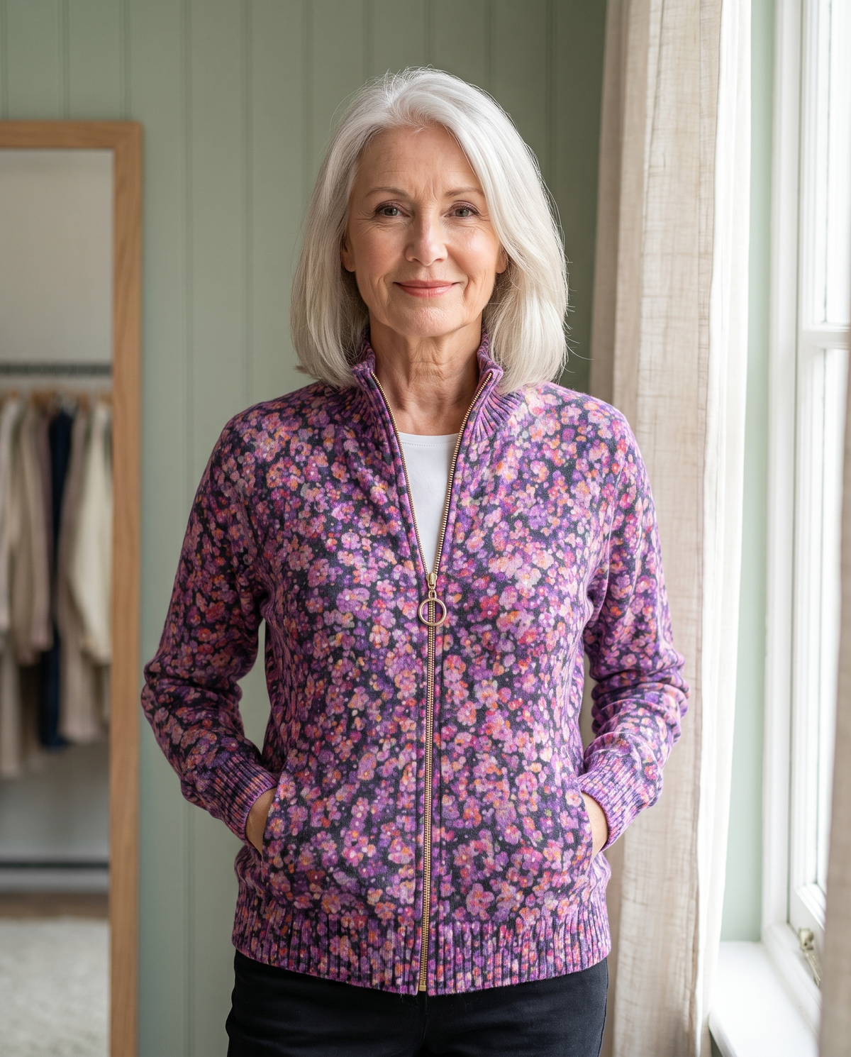 MARIGOLD | VIOLET MEADOW ZIP CARDIGAN