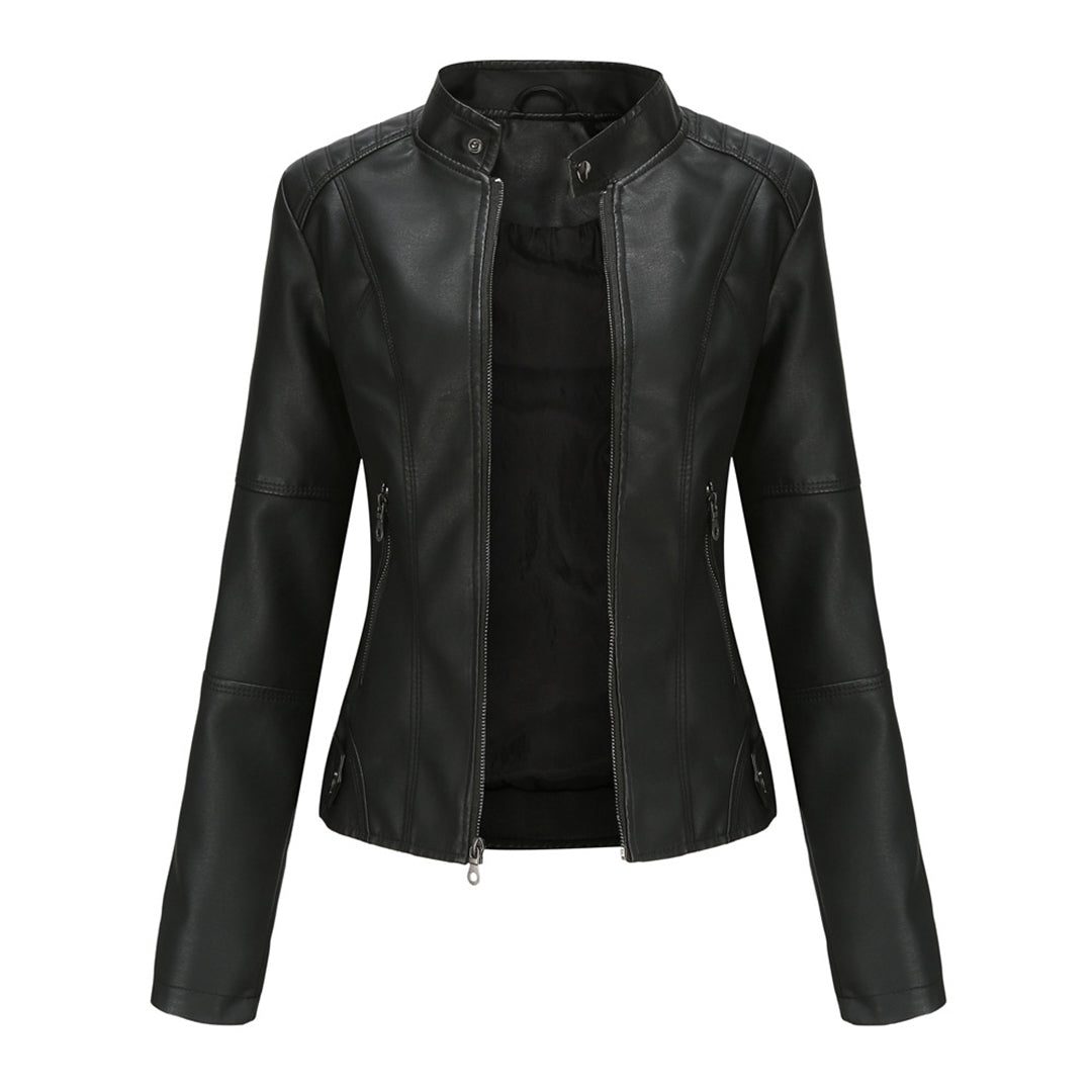 Ilana | Leather Zip-Up Jacket For Women