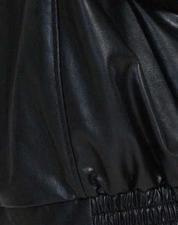 Women's Oversized Leather Jacket with Collar