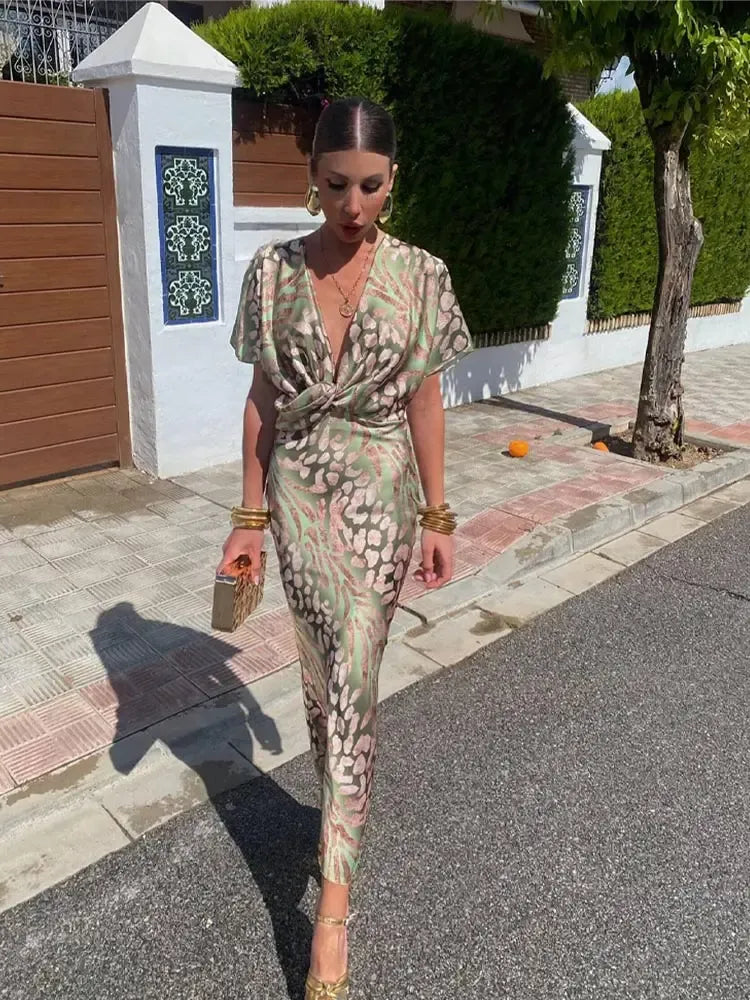 Higinia | Abito Midi Donna Stampa Rame