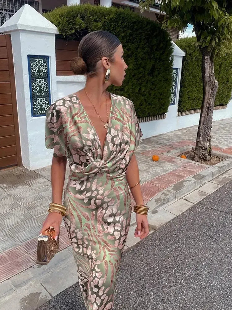 Higinia | Abito Midi Donna Stampa Rame