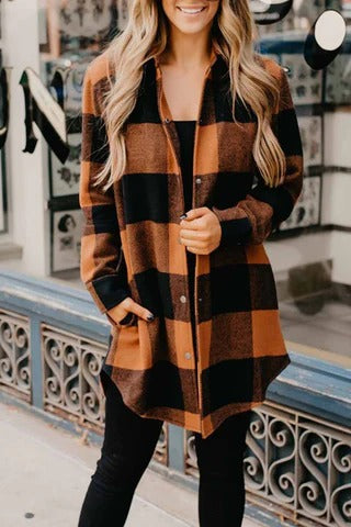 Larienne | Transitional Jacket with Contrasting Check Pattern