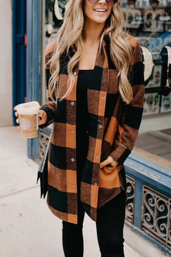 Larienne | Transitional Jacket with Contrasting Check Pattern