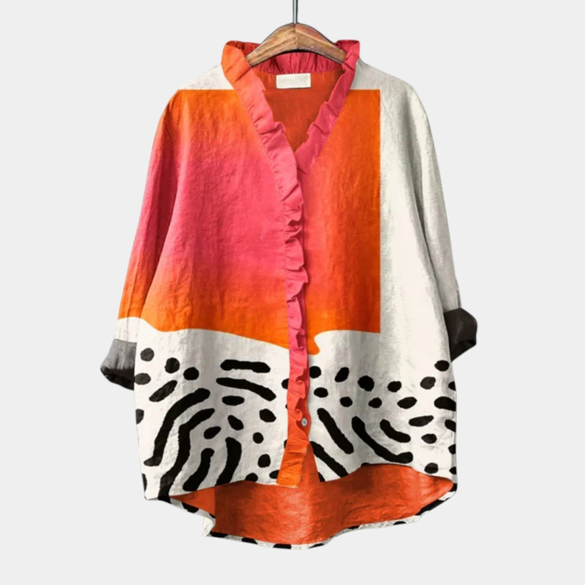 Augusta | Color-Block Ruffle Blouse
