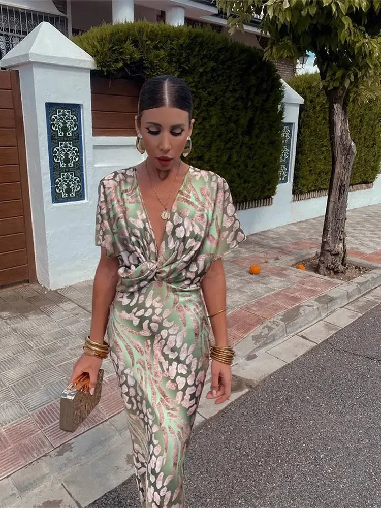 Higinia | Abito Midi Donna Stampa Rame