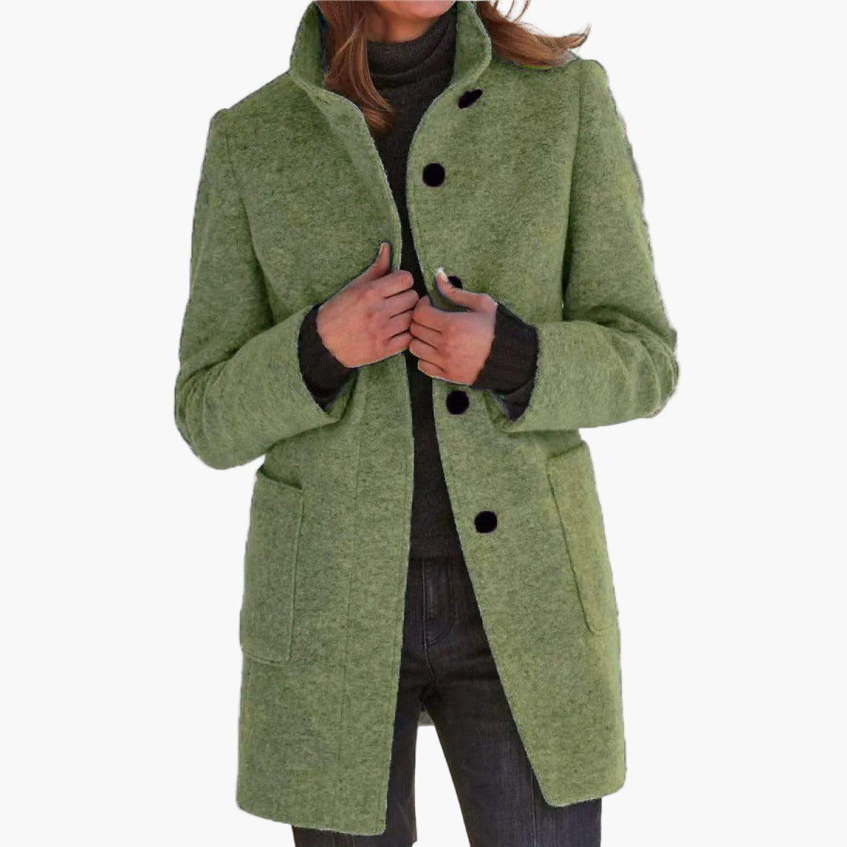 Petra I Women's Winter Coat - Elegant Fit and Classic Buttons