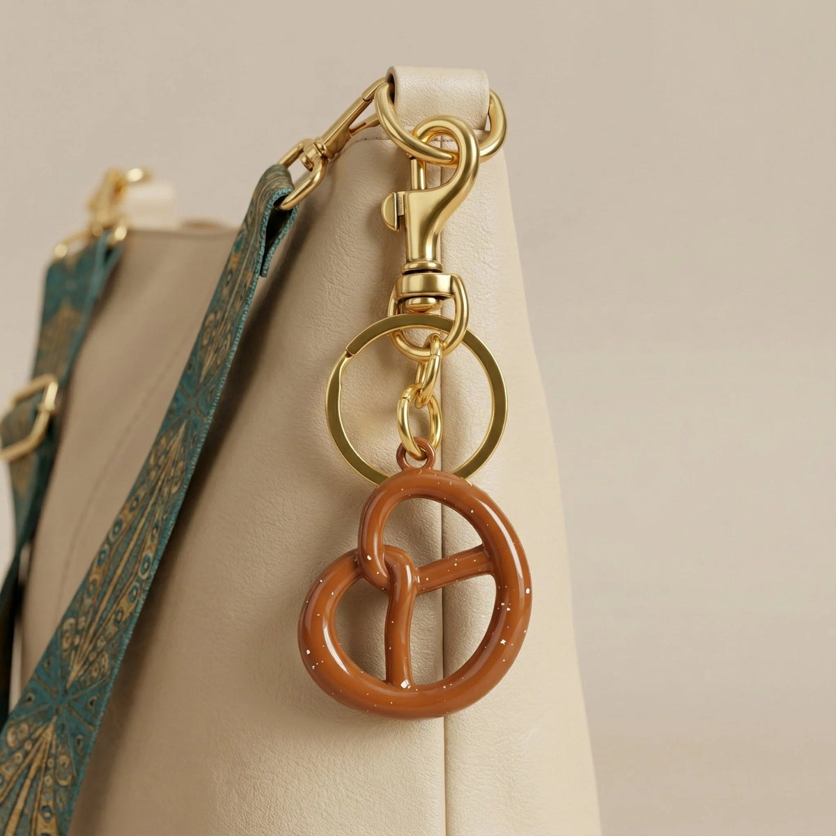 GOLDEN PRETZEL KEYCHAIN