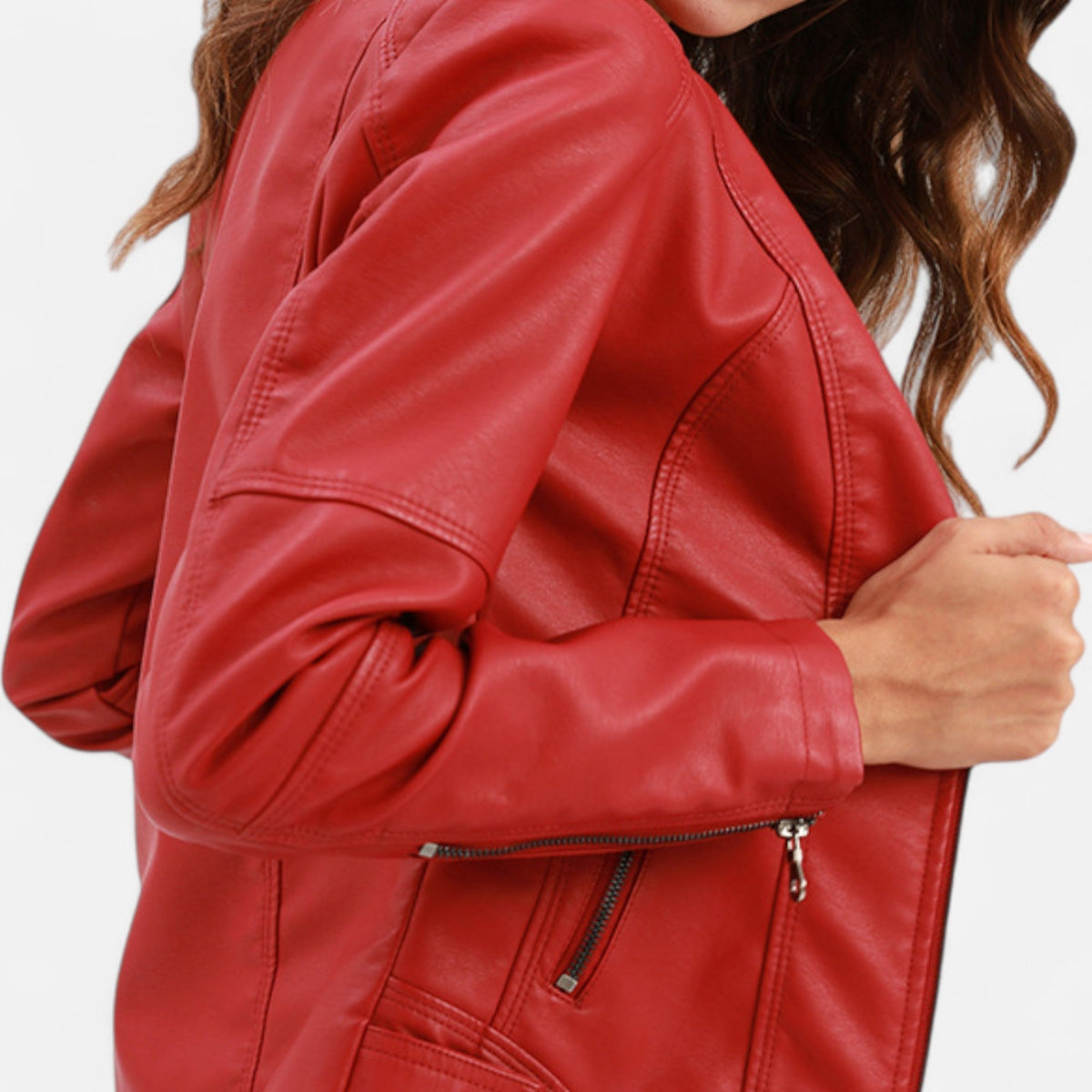 Zuri | Cropped Zip-Up Leather Jacket For Women