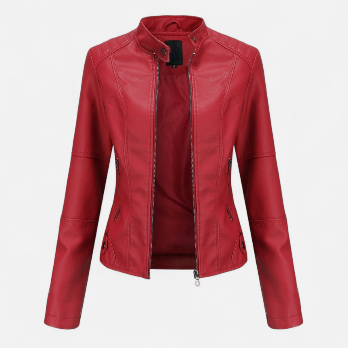Zuri | Cropped Zip-Up Leather Jacket For Women