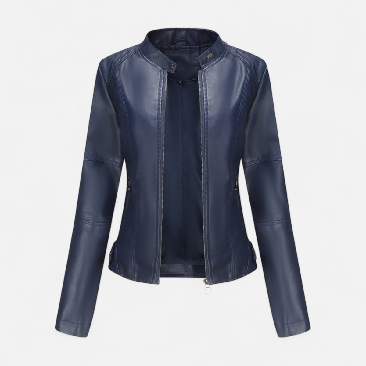 Zuri | Cropped Zip-Up Leather Jacket For Women