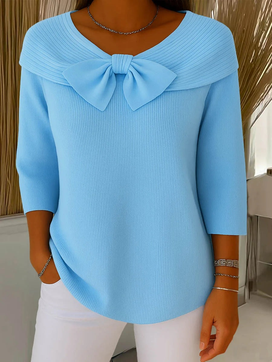 Wendeline | Sweater with Bow and Round Neckline