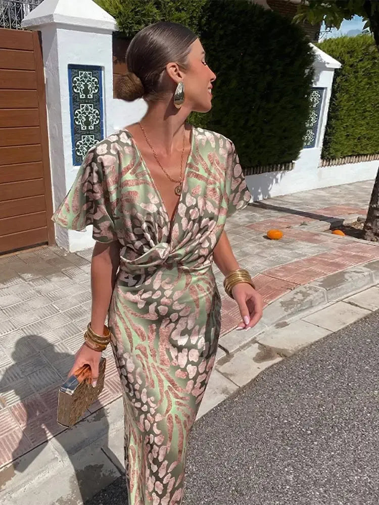 Higinia | Abito Midi Donna Stampa Rame