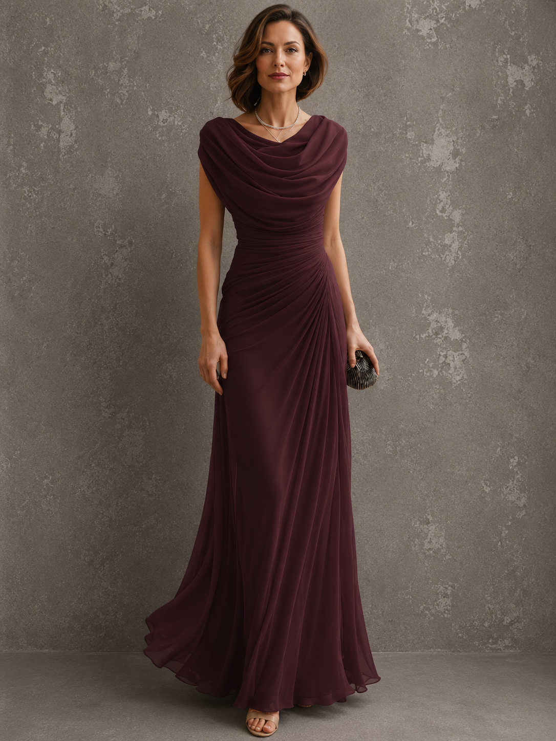 Maëlle | Abito Lungo Donna Drappeggiato Senza Maniche