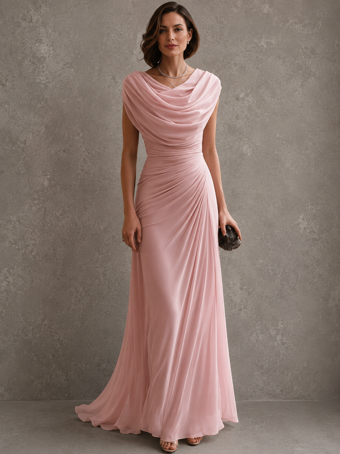 Maëlle | Abito Lungo Donna Drappeggiato Senza Maniche